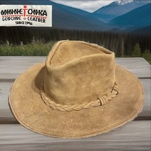 Minnetonka Cowboy Hat Brown Suede Leather XL Outback Deadstock NOS Dunde... - $43.11