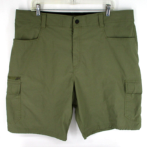 Orvis Tech Cargo Shorts Mens 40x10&quot; Flat Front Flap Pockets Fishing Hiking Work - £17.16 GBP