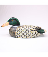 Vintage Hand Painted Wooden Duck Decoy Multicolor Sculpture Opens Up For... - $364.23 MXN