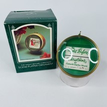 1984 Hallmark Scene Flipper Ornament, The Night Before Christmas w/ Stand &amp; Box - £10.78 GBP