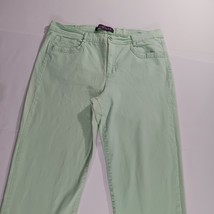 Gloria Vanderbilt Jeans Womens 16 Green Ankle Grazer Cadence Stretch Denim 32x27 image 12