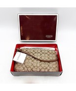 Coach Signature Wristlet Canvas Khaki New With Tags + Gift Box - £35.26 GBP