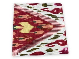 Pottery Barn 20&quot; Ikat Petra Pillow Cover Red Green Southwestern Aztec Pa... - $29.21