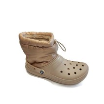 Crocs Classic Lined Neo Puff Slip On Boot Mens Size 8 Womens 10 Chai Brown - $72.55