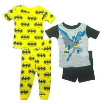 Batman Toddler Boys 4 Piece Cotton Pajama Set - Superhero Sleepwear - £16.90 GBP