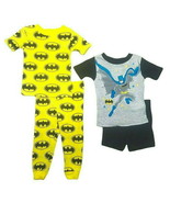 Batman Toddler Boys 4 Piece Cotton Pajama Set - Superhero Sleepwear - £16.95 GBP