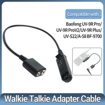 Adapter Cable 9R Pro Waterproof Radio to 2 Pin Headset Speaker Mic for UV-9R plu - £7.47 GBP
