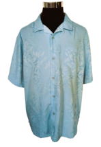 Cubavera Island Casual Shirt Men&#39;s Size XXL Sky Blue Short Sleeves Button Front - £15.33 GBP