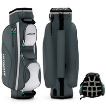 Golf Cart Bag 7 Zippered Pocket 14 Dividers Lift Assist Handle Light Weight Gray - £78.19 GBP