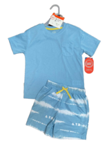 new WONDER NATION Toddler Boys SLEEP SET sz XS 4/5 blue pajama shorts + tee - $219.51 MXN