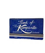 Vintage Matchbook Bank Of Kampsville IL Front Strike Full Unstruck Adver... - $19.80