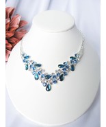 EleganceWithFlair 2 piece set Blue Wedding Necklace Bridal Jewelry set B... - $18.98 CAD