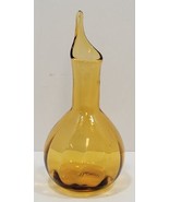 Vtg Blenko 7 1/4&quot; Hand Blown Art Glass Vase Amber Yellow Stunning - £66.10 GBP