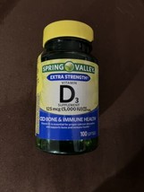Spring Valley Extra Strength Vitamin D3 Supplement 100 Softgels 125mcg 5,000 IU - £7.10 GBP