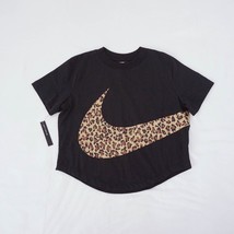 Nike Women NSW Sportswear Crop Top Leopard Print Loose Fit CN7151-010 Bl... - £23.55 GBP
