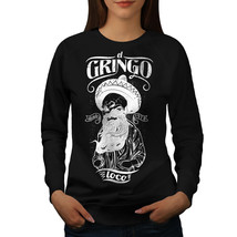Wellcoda Gringo Beard Skull Womens Sweatshirt, Mexico Casual Pullover Jumper - £23.10 GBP+