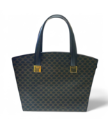 CELINE Macadam Tote Handbag Brown PVC Leather Vintage Top Handle Black B... - $4,853.49 MXN