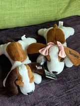 Lot of Small Mini Bassett Furniture Promotional White &amp; Brown Plush Girl &amp; Boy - £15.49 GBP