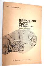 Vtg Removing Stains From Fabric Home Garden Bulletin #62 US Dept Agricul... - $12.00
