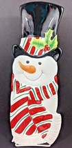 Fitz & Floyd Snowman Serving Plate Snack Therapy 13" x 5" Hand Painted 2005 NIB - $14.01
