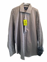 Christian Aujard Paris Men’s XL Striped Paisley Flip Cuff  Button Up Shirt NWT - £37.32 GBP