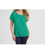 Womens Summer Shimmer Eyelash ruffle Top Spangled shirt blouse tunic plu... - $39.99