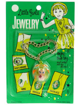 Vintage 60&#39;s Liddle Kiddles Girls Jewelry Clone Klone Orange/Green Bracelet MOC - £99.91 GBP