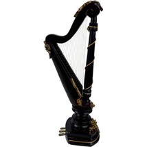 Vintage Bespaq Carved Harp Musical Instrument Wooden Dollhouse Miniature 1:12 - £91.69 GBP