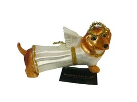 Dachshund Figurine Glass Christmas Ornament Robert Stanley Angel Puppy D... - $29.65