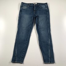 AMO Donna 30 Jeans Blu Twist Immersione Barrette Aderente Affusolato M L... - $51.05