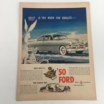 1950 Ford Custom Deluxe Club Coupe White Sidewall Vintage Print Ad - £8.16 GBP