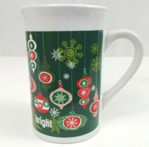 Royal Norfolk Merry Bright Christmas Ornament Christmas 4.5&quot; Coffee Cup - $7.87