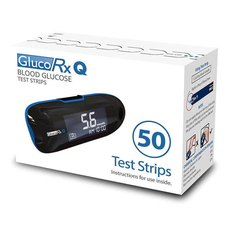 Glucorx Q Blood Glucose Test Strips x 50 - $13.36