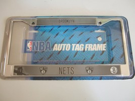 NEW  NBA  BROOKLYN NETS AUTO TAG CHROME LICENSE PLATE FRAME - RICO INDUS... - £10.74 GBP