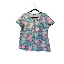 Vineyard Vines Womens Size Medium Short Sleeve tee Tshirt Shirt Top Pink BLue Fl - £17.86 GBP