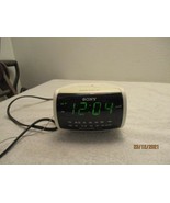 Sony Dream Machine ICF-C112 White AM/FM Radio Alarm Clock Green LED - £15.54 GBP