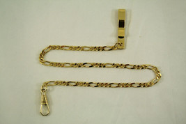 1  POCKET WATCH CHAINS GOLD tone STAINLESS CLASP  RING CLIP NEW - $16.25