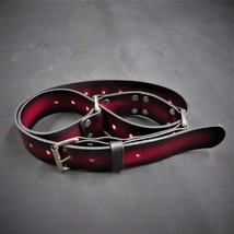 Handmade Leather Hobble Belt – Dual-Use Fashion &amp; Restraint BDSM Fetish - $77.00