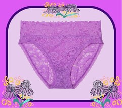 M Violet Glow THE LACIE Full Floral Lace Victorias Secret High Leg Brief Pantie - £10.82 GBP