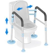 Adjustable Toilet Safety Rails - 300 lb Capacity for Elderly &amp; Handicap Use - $98.95