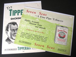 Two Pipe Tobacco Paper Store Signs - Tipperary Tobacco - Seven Seas Toba... - €20,10 EUR