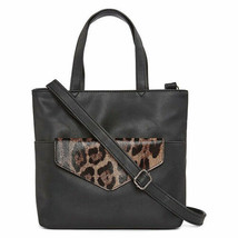 Bold Elements Andi Mid Tote Purse W Removable Leopard Print Side Pouch NEW - £26.37 GBP