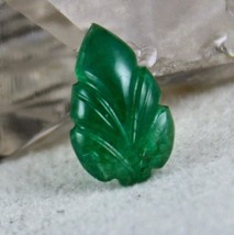 Zambia Natural Emerald Carved Leaf 3.02 Ct Gemstone For Ring Pendant Designing - £265.78 GBP