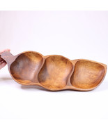 Vintage PeaPod Mid Century Acadia Wood Wooden Sectioned Bowl Serving Phi... - $11.60