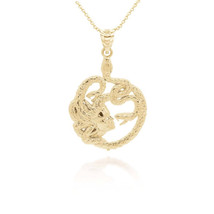 10k Solid Gold Greek Myth Medusa Divine Power of Femininity Pendant Necklace - £151.79 GBP+