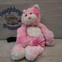 Animal Adventure 17&quot; Pink Cat Backpack Purse Tote Plush Stuffed Toy VGC  - $8.00