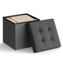SONGMICS MAZIE Collection - 15 Inches Folding Storage Ottoman Bench, Ott... - $30.09