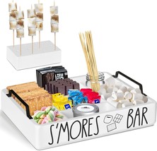 Wooden S&#39;Mores Bar Station, S&#39;Mores Caddy Holder With Handles For Counter, - $40.92