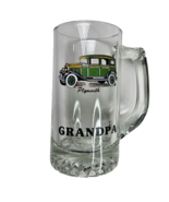Vintage Glass Beer Mug Stein Antique Plymouth Car Grandpa Man Cave Liquo... - £20.01 GBP