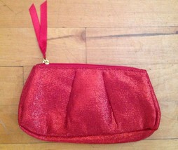 Red Metallic Sparkle Make Up Cosmetic Bag Pouch Clutch 8 X 4.5   NWOT - $9.89